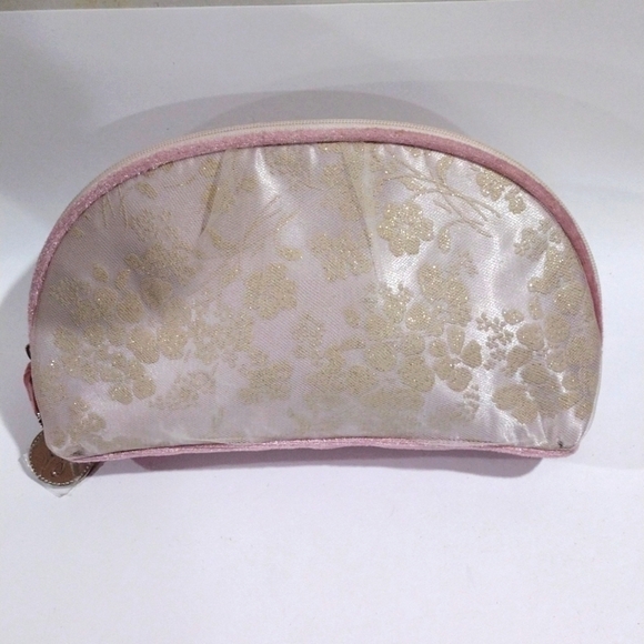 Jill Stuart Flower Design Blush Pink Zipper Makeup Bag - Excellent Condition - Picture 1 of 10